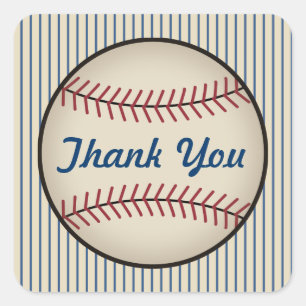 Autocollants de remerciement de baseball bleu