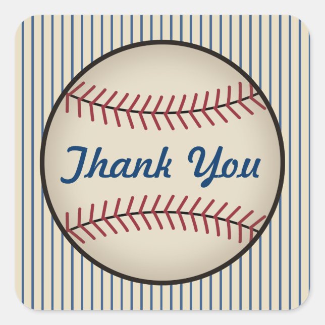 Autocollants de remerciement de baseball bleu (Devant)