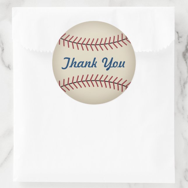 Autocollants de remerciement de baseball rustique (Sac)