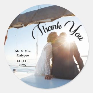 Autocollants de remerciement de mariage avec photo