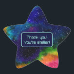 Autocollants de remerciement de mariage de science<br><div class="desc">Votre mariage sera certainement hors de ce monde avec ce design de galaxie élégant, unique et amusant ! Des couleurs amusantes et une police fantaisiste rassemblent cette collection, alors assurez-vous de consulter toute la collection "Mariage de science-fiction galactique" de Kelsey Lovelle ! Des invitations, des décorations, et plus encore.</div>