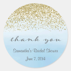 Autocollants de remerciement Or et Bleu