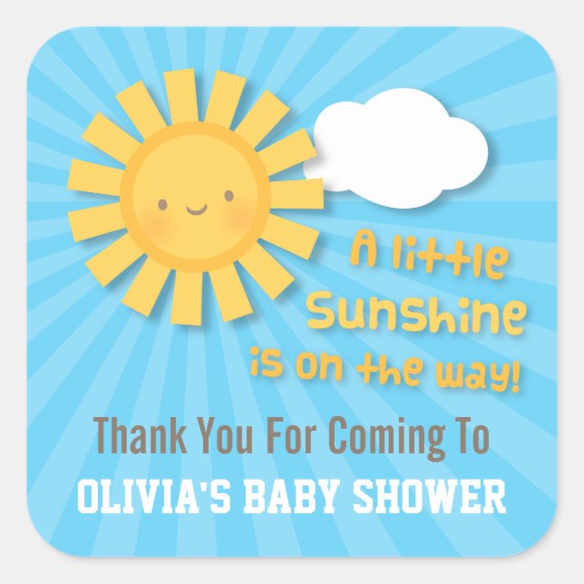Autocollants de remerciement pour Baby Shower Cute (Devant)