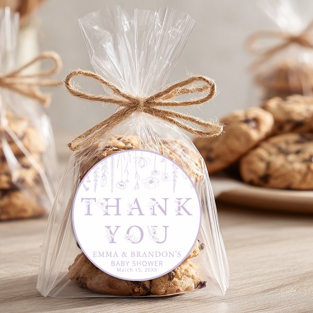 Autocollants de remerciement pour Baby Shower Fleu (Créateur téléchargé)