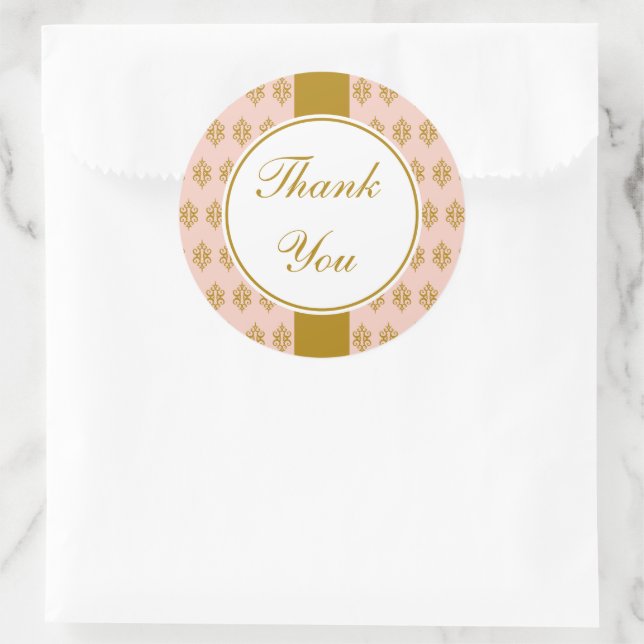 Autocollants de remerciement Rose Antique (Sac)