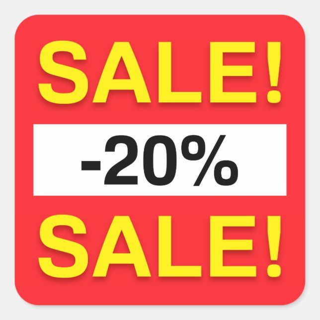autocollants de remise de vente de 20 pour cent (Devant)