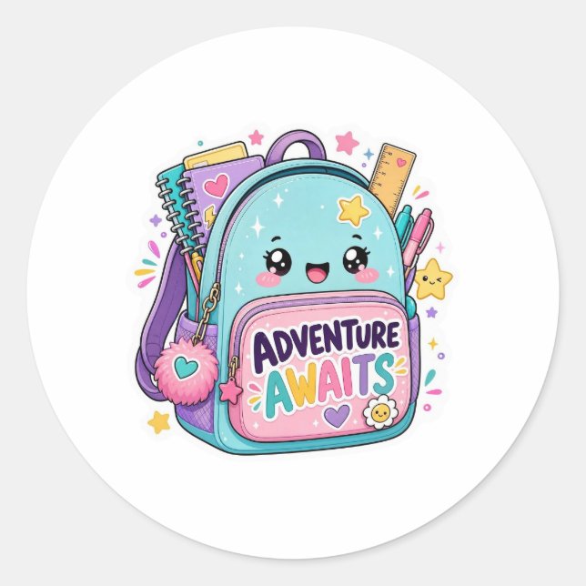 Autocollants de rentrée scolaire | L'aventure atte (Devant)