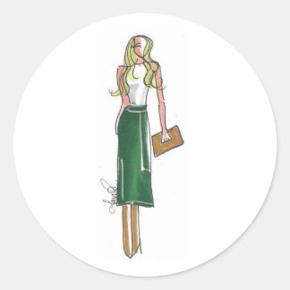 Autocollants de robe verte d'illustration de mode