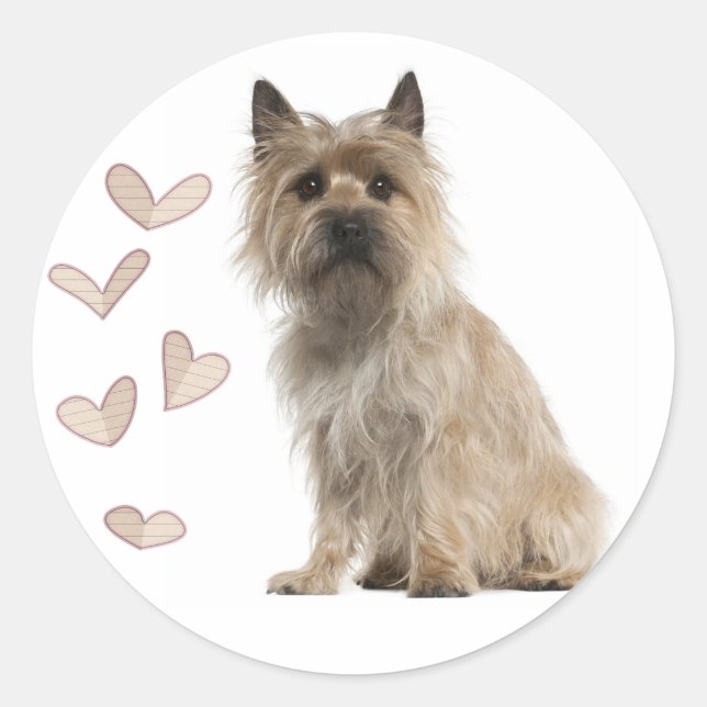 Autocollants de salutation Chien chiot Terrier Cai (Devant)