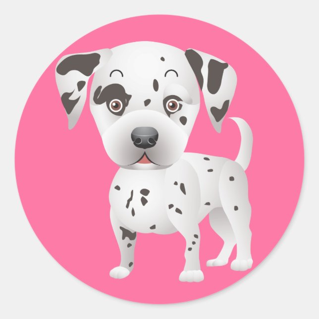Autocollants de salutation de chiot dalmatien heur (Devant)