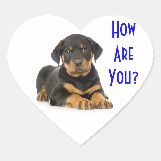 Autocollants de salutation pour chiot Rottweiler (Devant)