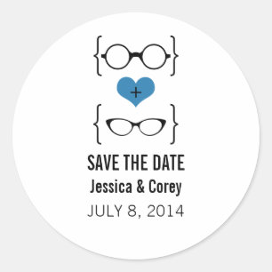 Autocollants de sauvegarde de date lunettes geek b