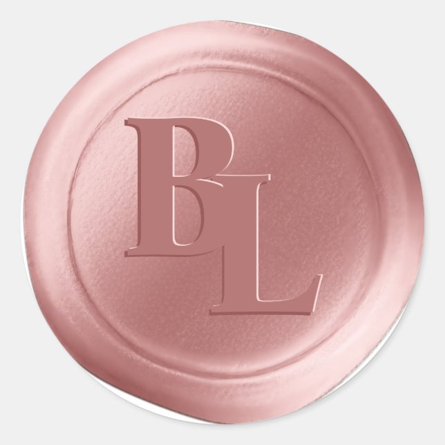 Autocollants de sceau de cire faux double monogram (Devant)