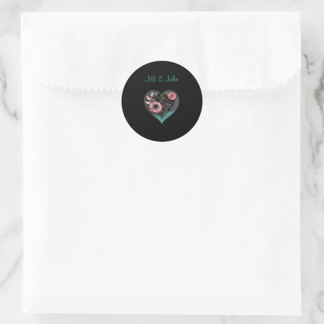 Autocollants de scellement en forme de coeur rouge (Sac)