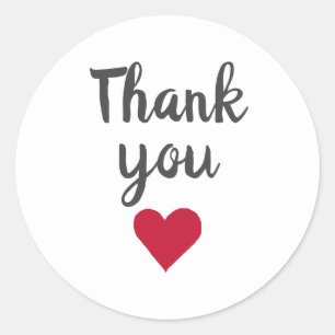 Autocollants de script de cœur Merci