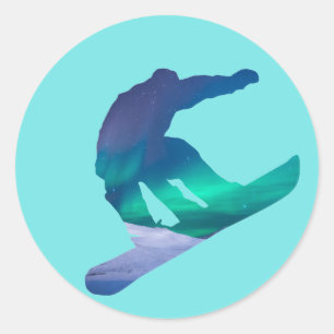 Autocollants de silhouette de lumières du nord de