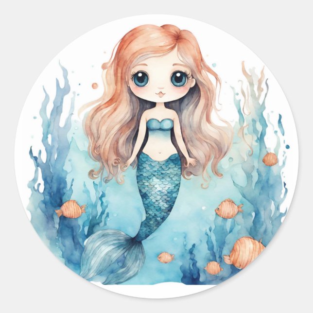 Autocollants de sirène mignonne pour sceller les e (Devant)