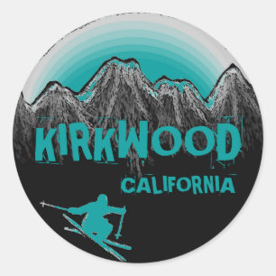 Autocollants de skieur turquoise Kirkwood Californ
