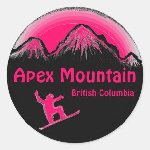 Autocollants de snowboard rose Apex Mountain BC Ca