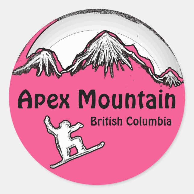 Autocollants de snowboard rose Apex Mountain BC Ca (Devant)