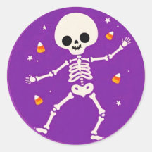 Autocollants de squelette d'Halloween violet migno