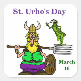 Autocollants de St Urho avec la sauterelle de paix