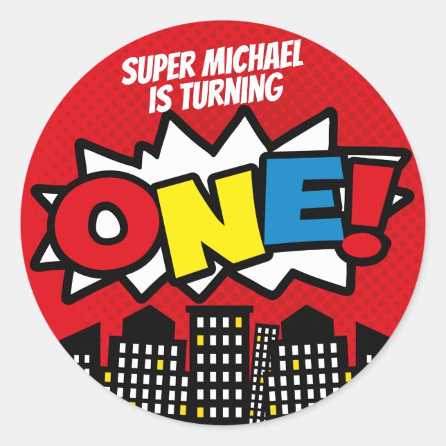 Autocollants de super héros, décor de fête (Devant)