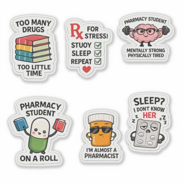 Autocollants de survie pour l'école de pharmacie (Devant)