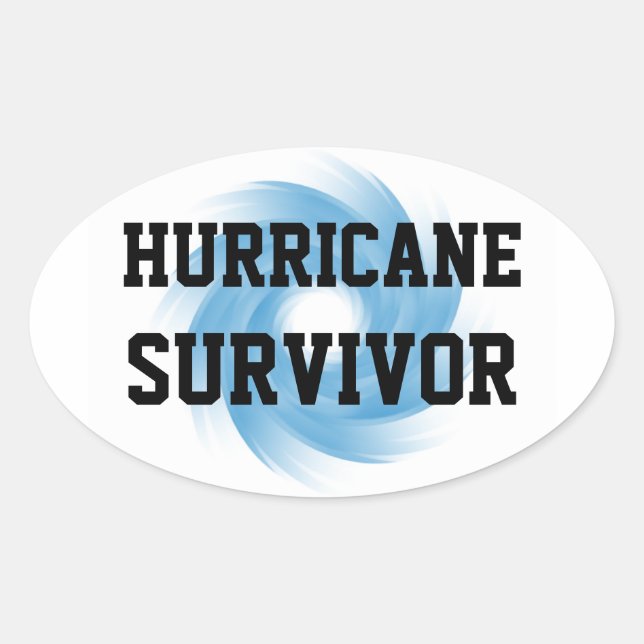 Autocollants de SURVIVEUR DE L'OURAGAN (4, ovale) (Devant)