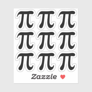 Autocollants de symbole pi noir, ensemble de neuf