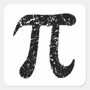 Autocollants de symbole Pi, porté geeky en détress