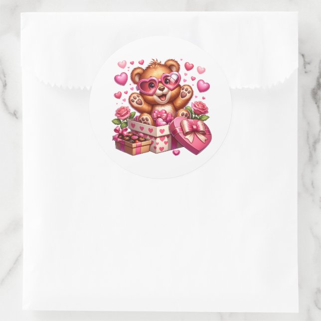 Autocollants de Teddy pour la Saint-Valentin (Sac)