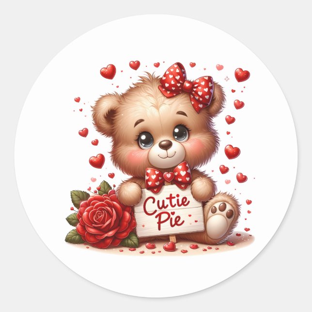 Autocollants de Teddy pour la Saint-Valentin (Devant)