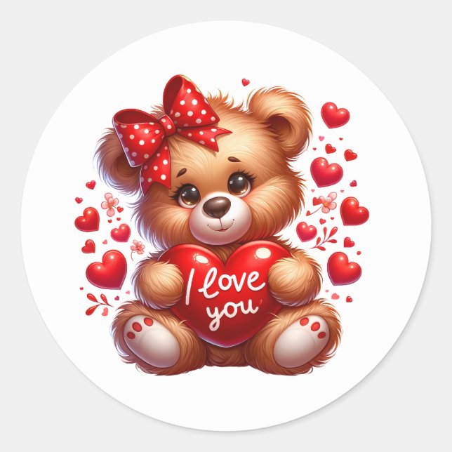 Autocollants de Teddy pour la Saint-Valentin (Devant)