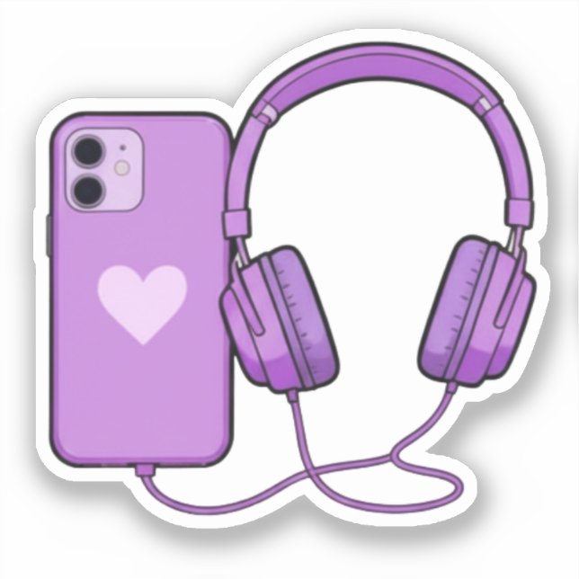 Autocollants de téléphone et d'écouteurs mignons e (Recto)