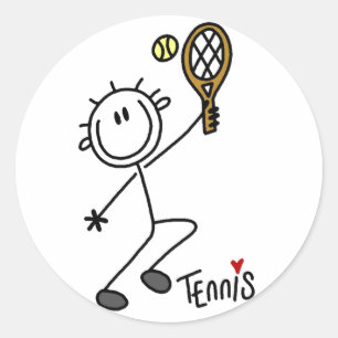 Autocollants de tennis à figure bâton de base