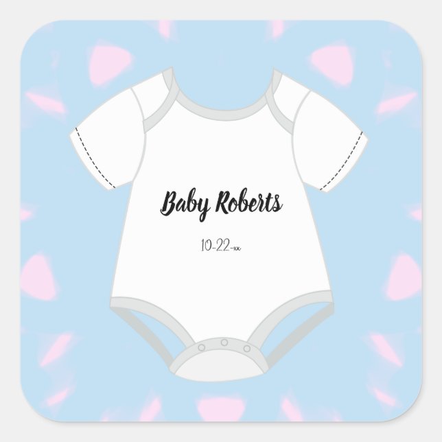 Autocollants de tenue de bébé avec nom de bébé Dat (Devant)