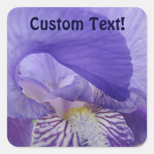 Autocollants de texte personnalisés Fleurs d'iris