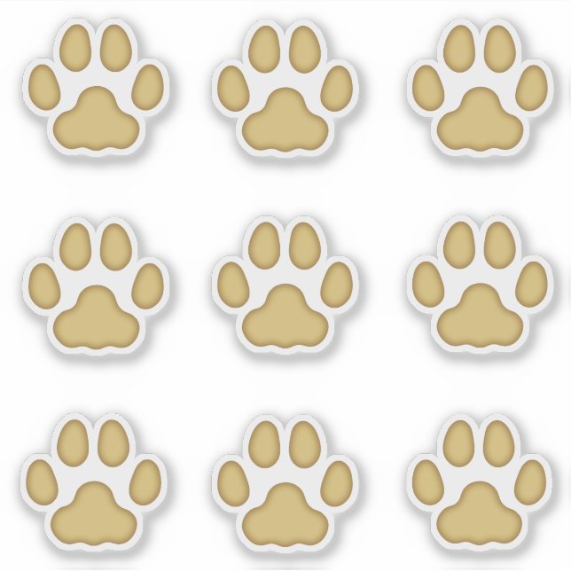 Autocollants de traces de pattes de chat moyen ton (Devant)