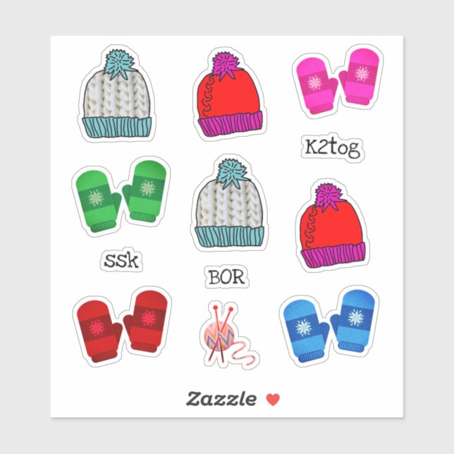 Autocollants de tricot en forme pour scrapbooking (Feuille)