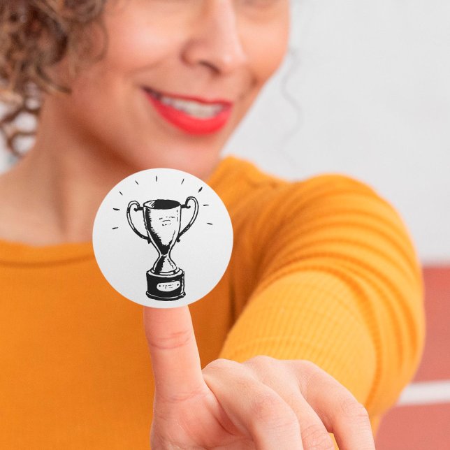 Autocollants de trophée noir et blanc (Créateur téléchargé)