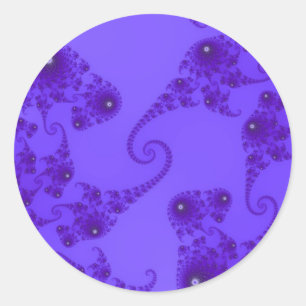 Autocollants de troupeau de hippocampes bleu viole