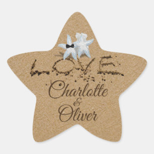 Autocollants de typographie Amour d'étoiles de mer