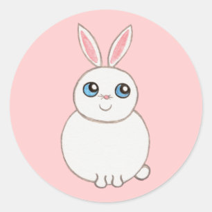 Autocollants de vacances de lapin de Pâques rose m