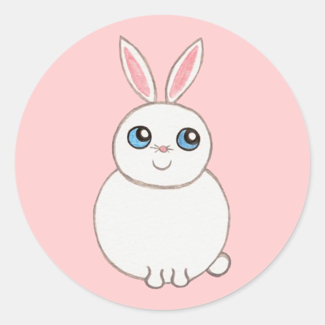 Autocollants de vacances de lapin de Pâques rose m (Devant)