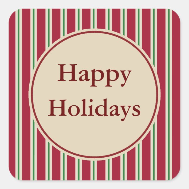 Autocollants de vacances rayés à l'ancienne (Devant)