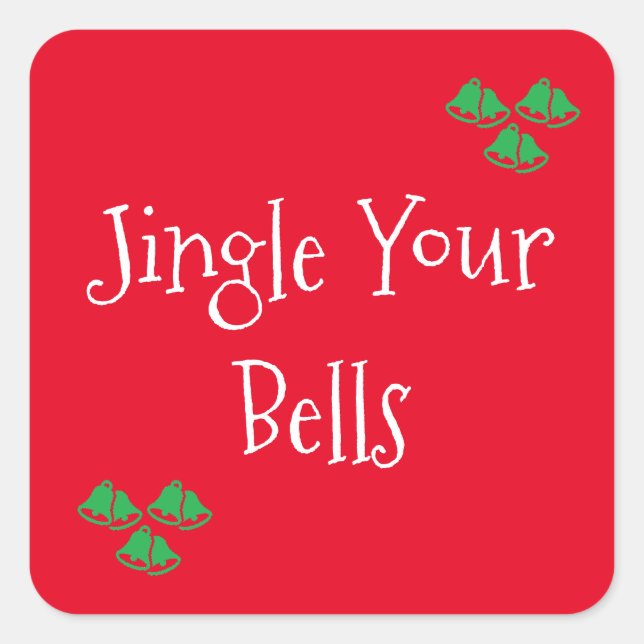 Autocollants de vacances Red & Merry Jingle Bells (Devant)