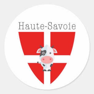 Autocollants de vache à la Haute-Savoie (cercle)
