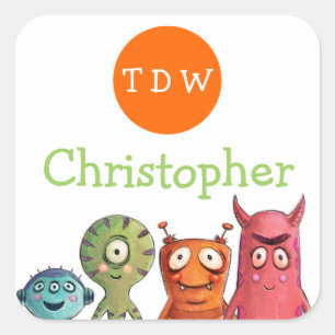 Autocollants décorés d'un monogramme de fête