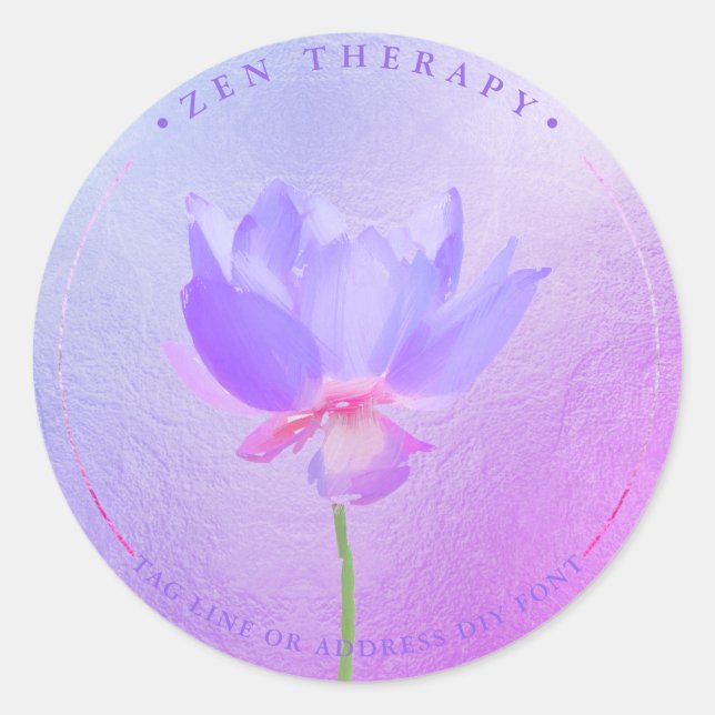 Autocollants dégradé violet bleu lotus peint (Devant)